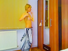 Anne dances in front of webcam
