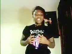 Ebony beauty playing