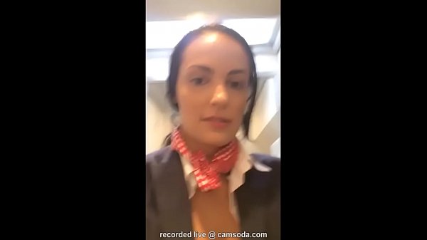Flight attendant uses in-flight wifi to cam on …