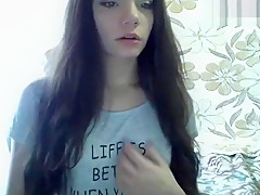 Brunette Hloya-9 masturbates