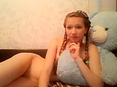 Cutie __Bars___ plays with a dildo