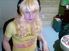Horny Amateur Shemale clip with Solo, Blonde scenes