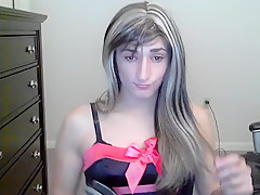 Crazy Amateur Shemale movie with Solo, Lingerie scenes