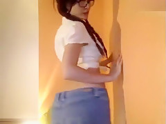 Pretty MONAmystery playing with a dildo