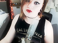 Super Cute Trans Girl Takes Bong Rip